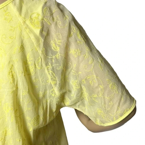 Y2K  vtg NWT top,women M, Layered sheer,overlay,floral yellow,fairy,feminine EC - Picture 11 of 16